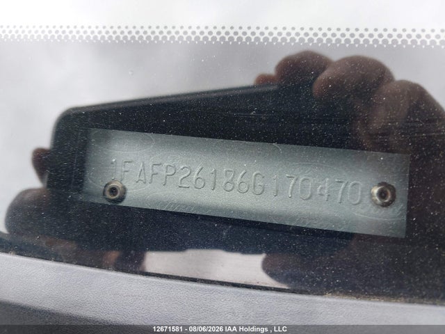 12671581 :رقم المزاد ، 1FAFP26186G170470 vin ، 2006 Ford Five Hundred Se مزاد بيع