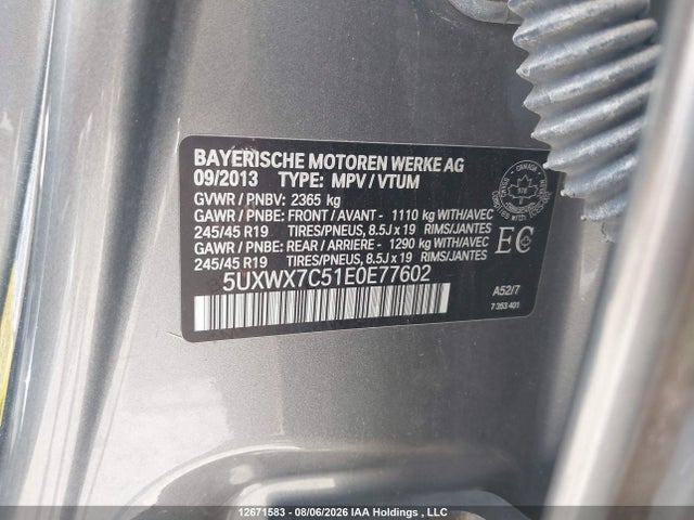 5UXWX7C51E0E77602 BMW X3