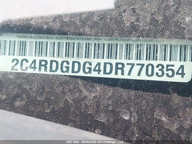 12671584 :رقم المزاد ، 2C4RDGDG4DR770354 vin ، 2013 Dodge Grand Caravan Crew مزاد بيع