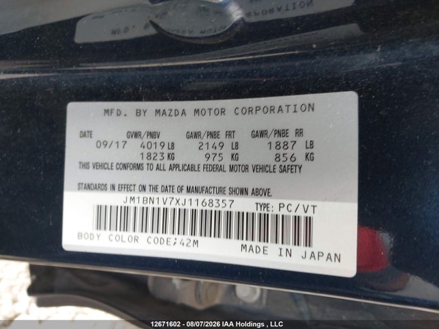 JM1BN1V7XJ1168357 Mazda Mazda3 50th Anniversary Edition/gs/se