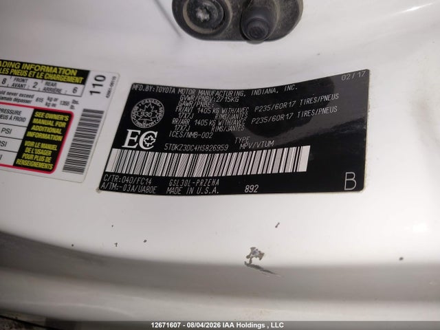 Toyota SIENNA LE 2017 5TDKZ3DC4HS826959 Image 9