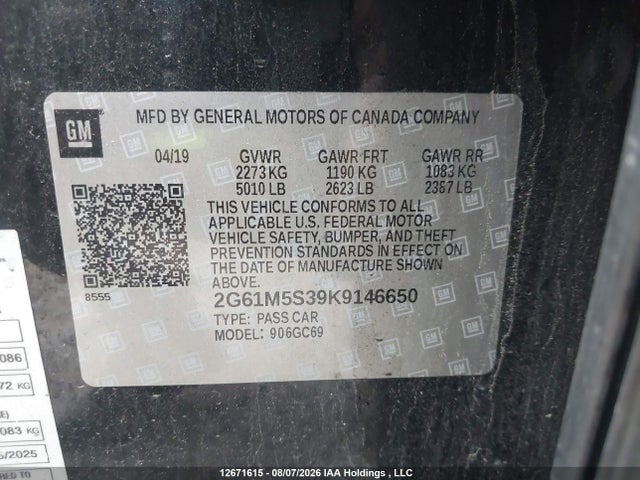 Aukcja sprzedaży 2019 Cadillac Xts Luxury, vin: 2G61M5S39K9146650, numer aukcji: 12671615