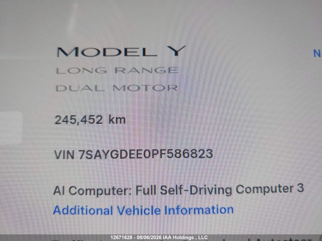 Tesla Model Y Long Range 2023 7SAYGDEE0PF586823 Image 16
