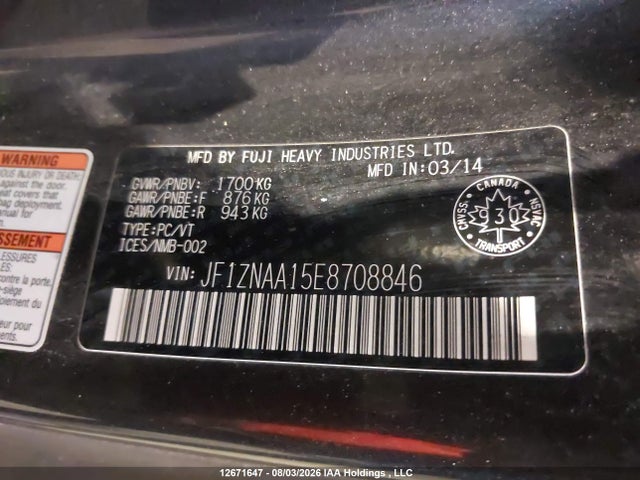 Aukcja sprzedaży 2014 Scion Fr-s Monogram, vin: JF1ZNAA15E8708846, numer aukcji: 12671647