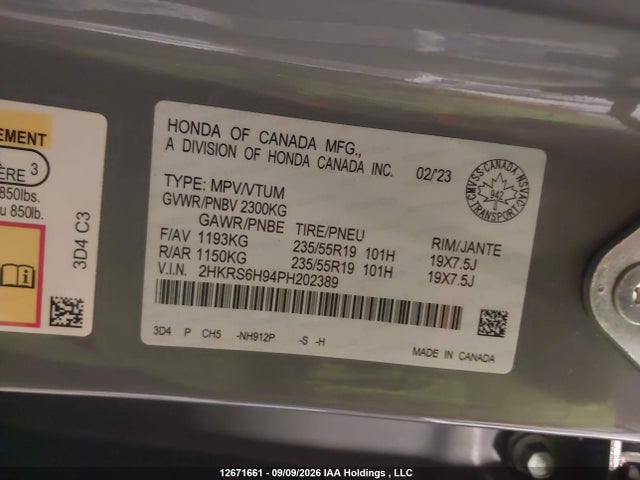 Honda CR-V 2023 2HKRS6H94PH202389 Image 9