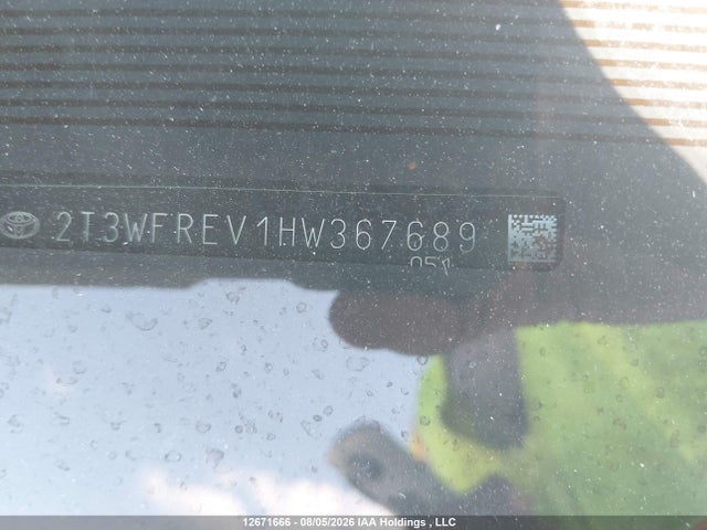 2T3WFREV1HW367689 Toyota Rav4 Xle