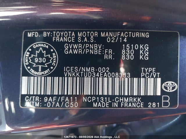 Toyota Yaris 2014 VNKKTUD34EA008333 Image 19