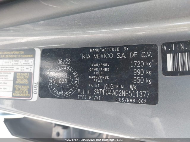 KIA Forte 2022 3KPF34AD2NE511377 Image 9