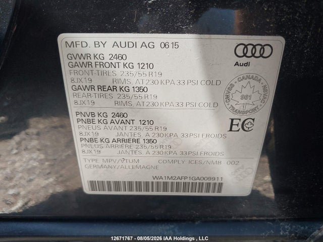 WA1M2AFP1GA009911 Audi Q5 Progressiv/s-line