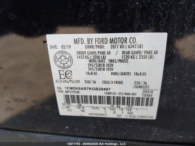 Ford Explorer Police Interceptor 2019 1FM5K8AR7KGB29497 Image 9