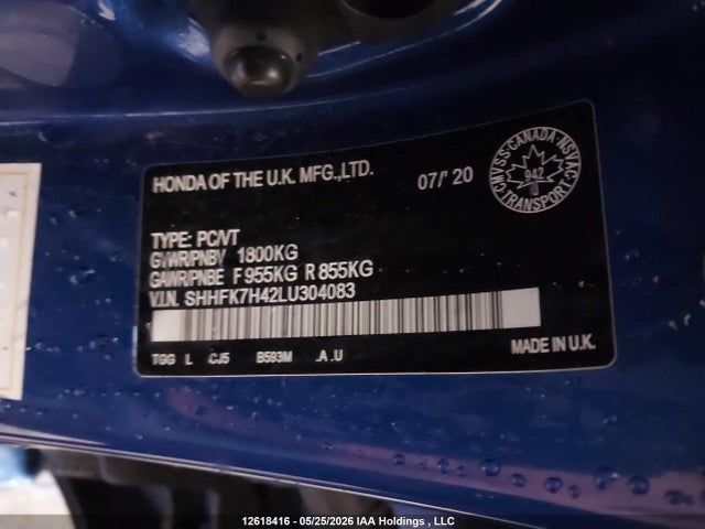SHHFK7H42LU304083 Honda Civic Sport