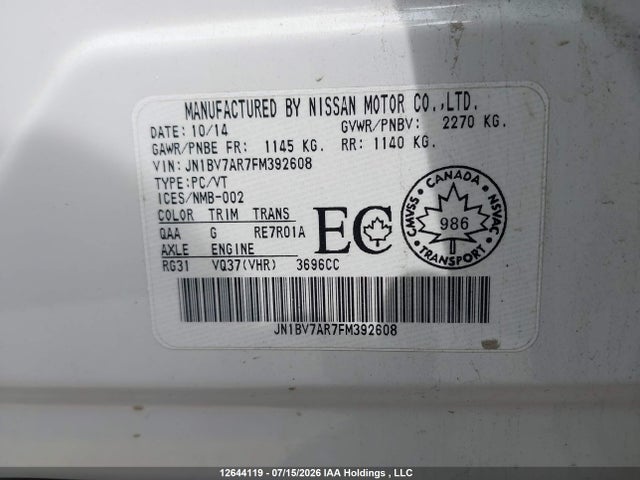 JN1BV7AR7FM392608 Infiniti Q50 SPORT