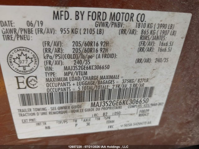 Ford Ecosport Se 2019 MAJ3S2GE6KC306650 Image 19