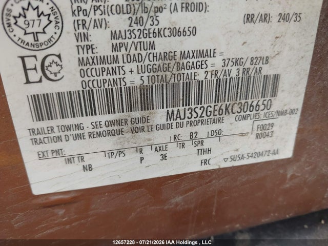 Ford Ecosport Se 2019 MAJ3S2GE6KC306650 Image 9