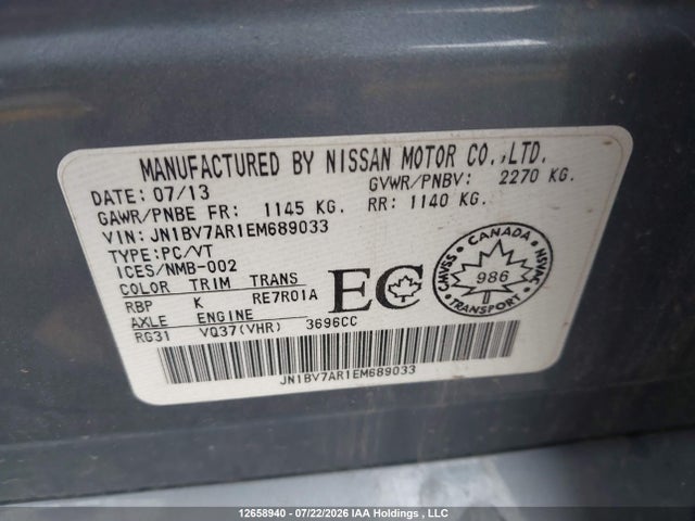 JN1BV7AR1EM689033 Infiniti Q50 Premium/sport