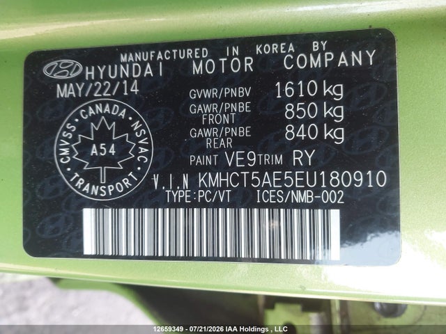 Hyundai ACCENT GL 2014 KMHCT5AE5EU180910 Image 20