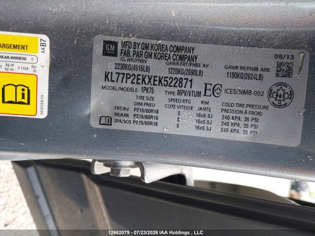 KL77P2EKXEK522871 Chevrolet Orlando 1lt/2lt