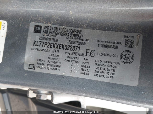 KL77P2EKXEK522871 Chevrolet Orlando 1lt/2lt