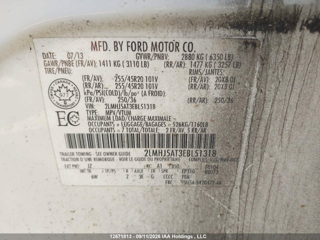Lincoln Mkt Ecoboost 2014 2LMHJ5AT3EBL51318 Image 9