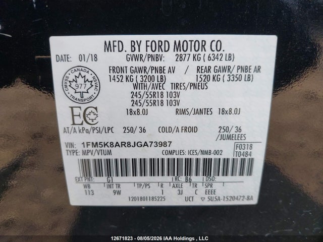 Ford Explorer Police Interceptor 2018 1FM5K8AR8JGA73987 Image 18