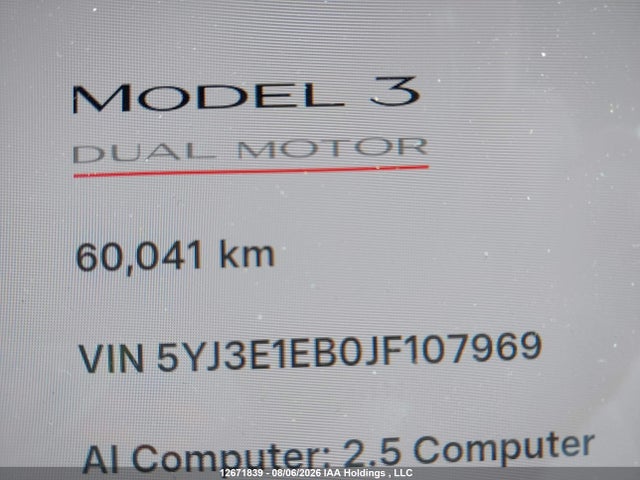 Aukcja sprzedaży 2018 Tesla Model 3 Long Range/performance, vin: 5YJ3E1EB0JF107969, numer aukcji: 12671839