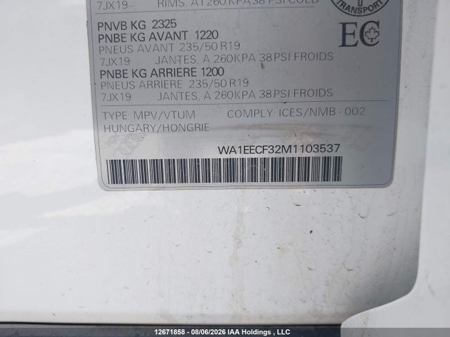 WA1EECF32M1103537 Audi Q3 45 Progressiv