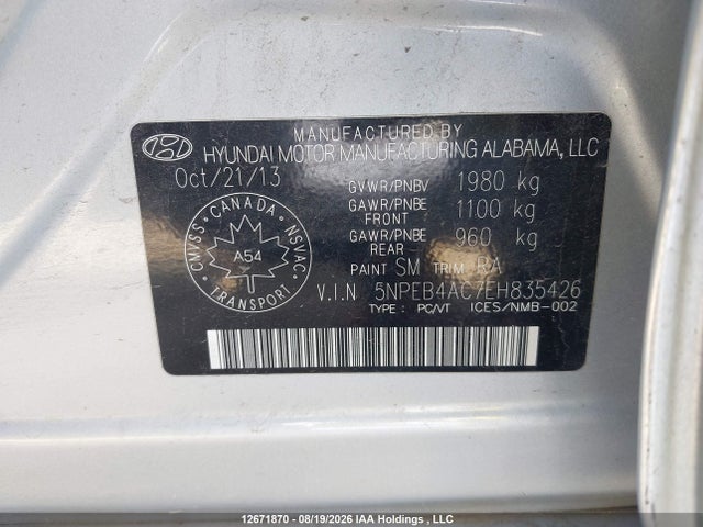 Hyundai SONATA GLS 2014 5NPEB4AC7EH835426 Image 18