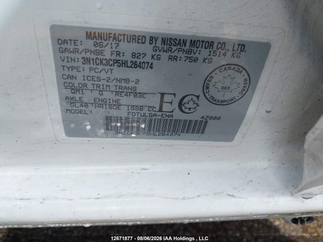 Nissan Micra 2017 3N1CK3CP5HL264074 Image 19