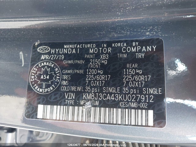 Hyundai Tucson Preferred 2019 KM8J3CA43KU027912 Image 17
