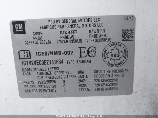 GMC Sierra 1500 Slt 2014 1GTV2VEC9EZ141684 Image 17