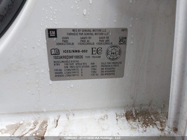 1GCUKREC8HF188536 Chevrolet Silverado 1500 Lt