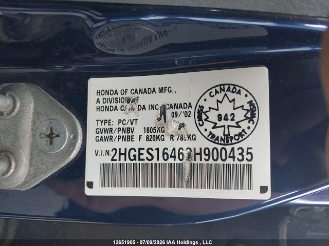 Продажа на аукционе авто 2003 Honda Civic Dx-g, vin: 2HGES16463H900435, номер лота: 12651905