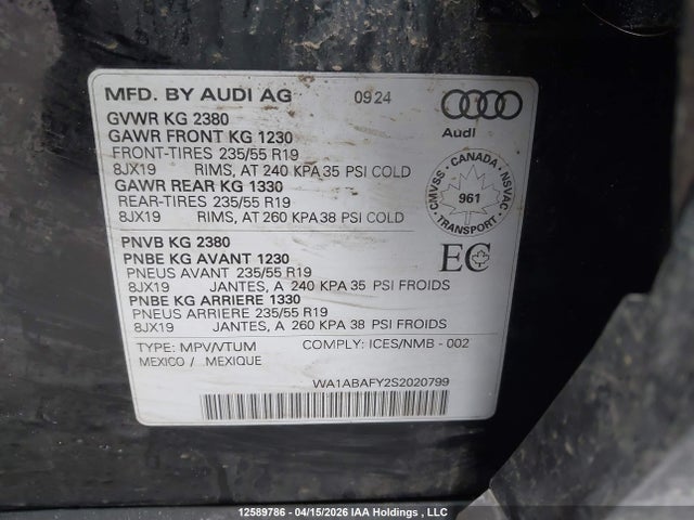 Audi Q5 40 2025 WA1ABAFY2S2020799 Image 19