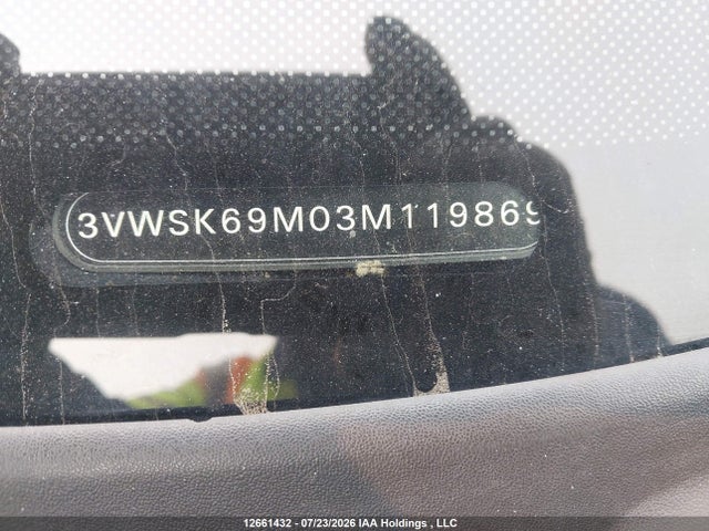 Aukcja sprzedaży 2003 Volkswagen Jetta Gls 2.0l, vin: 3VWSK69M03M119869, numer aukcji: 12661432