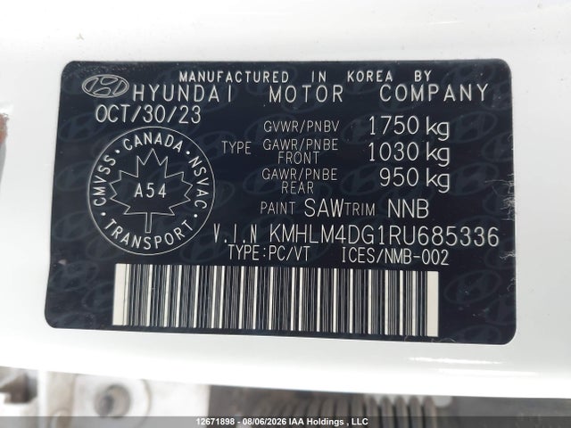 KMHLM4DG1RU685336 Hyundai ELANTRA SEL