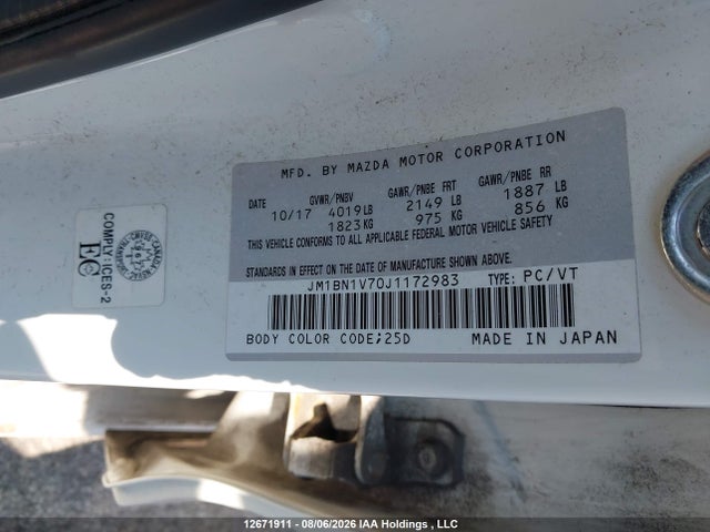 JM1BN1V70J1172983 Mazda Mazda3 50th Anniversary Edition/gs/se