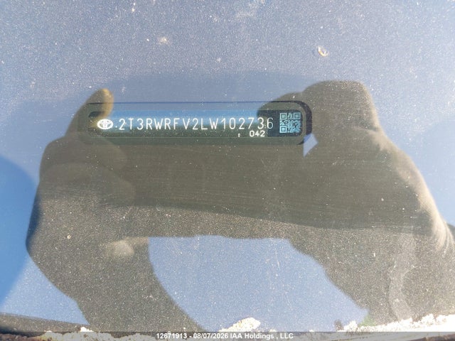 12671913 :رقم المزاد ، 2T3RWRFV2LW102736 vin ، 2020 Toyota Rav4 Hybrid Xle مزاد بيع