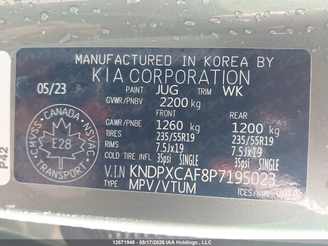 Aukcja sprzedaży 2023 Kia Sportage X Line Limited, vin: KNDPXCAF8P7195023, numer aukcji: 12671948