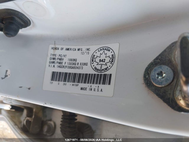 1HGCR2F08GA804073 Honda Accord Touring
