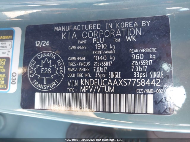 Auction sale of the 2025 Kia Seltos S, vin: KNDEUCAAXS7758442, lot number: 12671986
