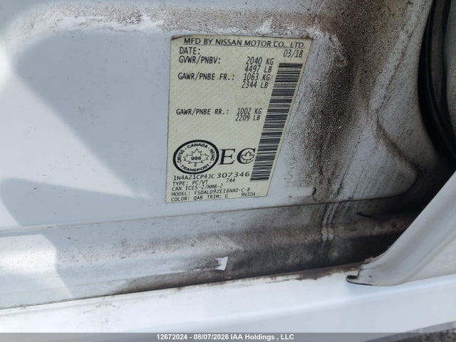 Nissan Leaf S/sl/sv 2018 1N4AZ1CP4JC307346 Image 9