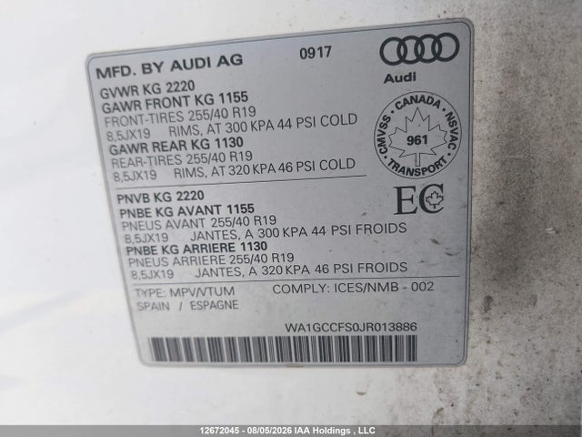 Audi Q3 2.0t Technik 2018 WA1GCCFS0JR013886 Image 9