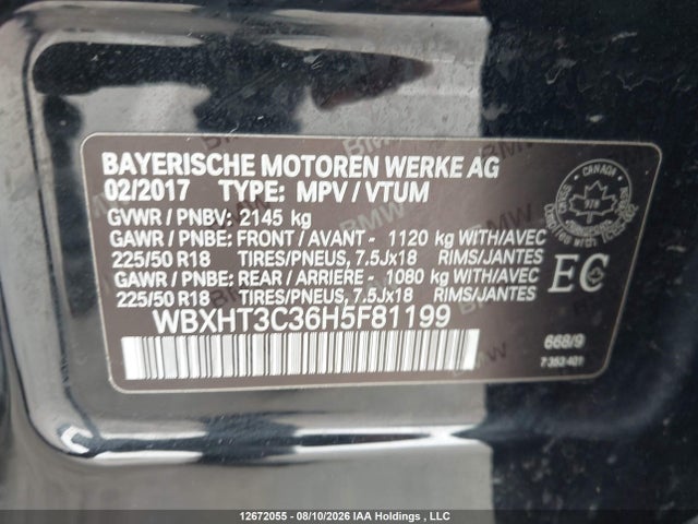 BMW X1 2017 WBXHT3C36H5F81199 Image 9