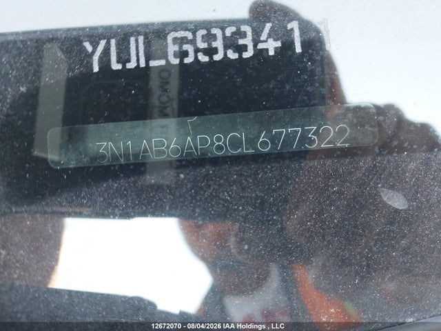 12672070 :رقم المزاد ، 3N1AB6AP8CL677322 vin ، 2012 Nissan Sentra 2.0 S مزاد بيع