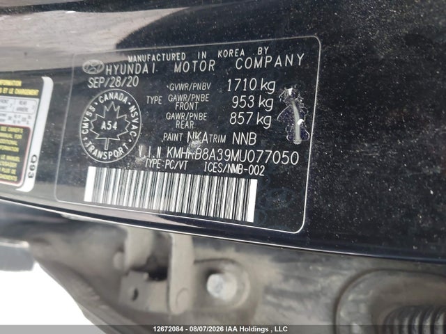 Продажа на аукционе авто 2021 Hyundai Venue Essential Auto Ivt, vin: KMHRB8A39MU077050, номер лота: 12672084