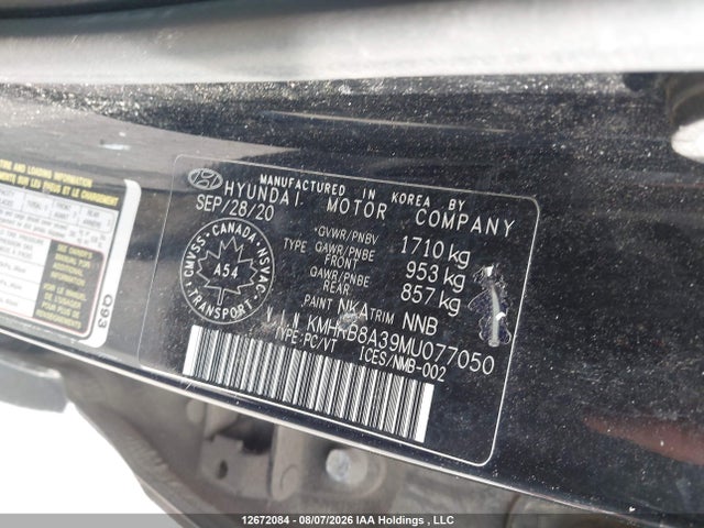 Продажа на аукционе авто 2021 Hyundai Venue Essential Auto Ivt, vin: KMHRB8A39MU077050, номер лота: 12672084