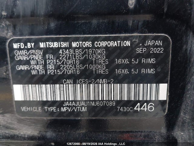 Mitsubishi RVR ES 2022 JA4AJUAU1NU607089 Image 18
