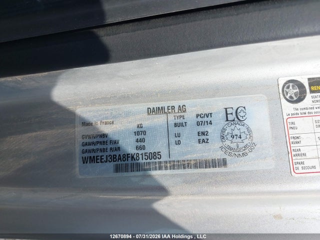 Smart Fortwo Passion/pure 2015 WMEEJ3BA8FK815085 Image 9