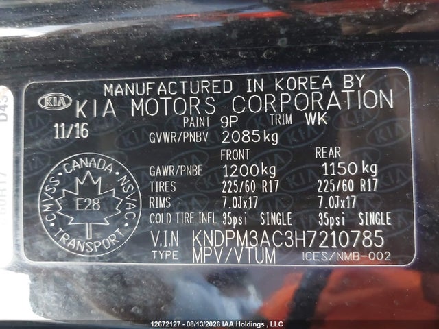 KIA Sportage Lx 2017 KNDPM3AC3H7210785 Image 9