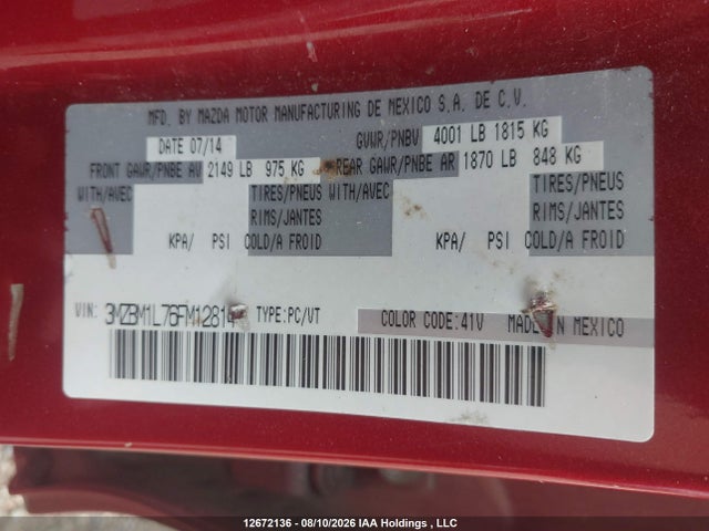 Mazda Mazda3 Gs 2015 3MZBM1L76FM128144 Image 17